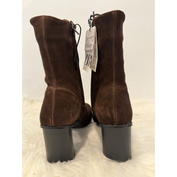 ZARA Women Split Suede Block Heeled Ankle Boots Brown US 7.5 EUR 38 1107/410 - Picture 11 of 15
